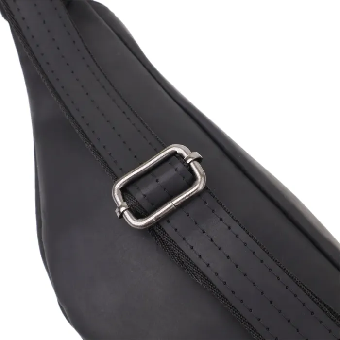 Чоловіча бананка з натуральної вінтажної шкіри Shvigel 23129 Чорний