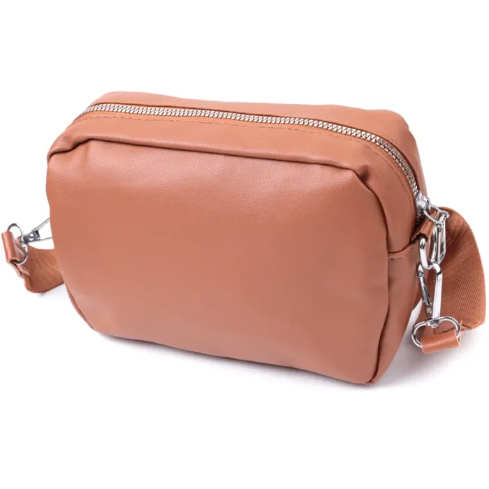 Жіноча сумка крос-боді з монетницею з екошкіри Vintage 22795 Рудий