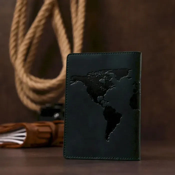 Обкладинка на паспорт із натуральної шкіри Shvigel 16550 Зелений