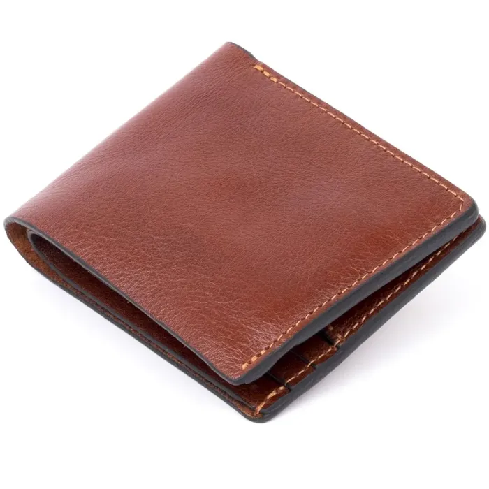 Горизонтальное портмоне в гладкой коже на магнитах GRANDE PELLE 11308 Коричневое