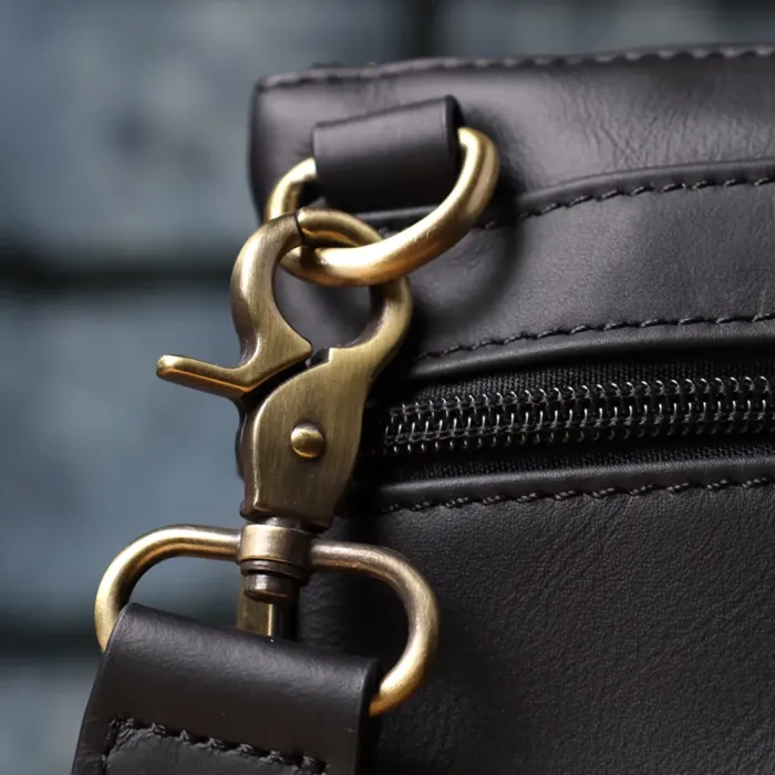 Повсякденна чоловіча сумка з натуральної шкіри Vintage 23037 Чорний