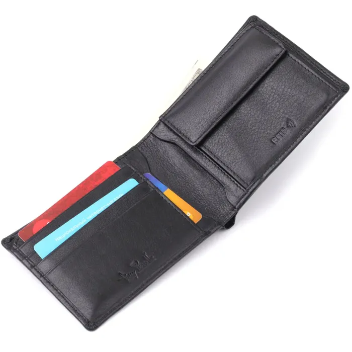 Зручний чоловічий гаманець без застібки з натуральної шкіри Tony Perotti 20843_1 (534+rfid nero) Чорний