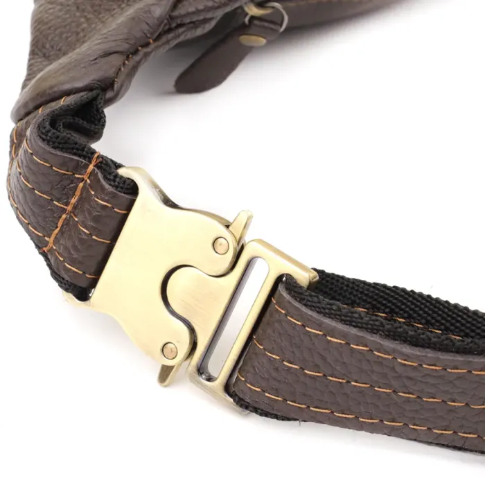 Сумка-бананка для чоловіків з натуральної зернистої шкіри Shvigel 23128 Коричневий