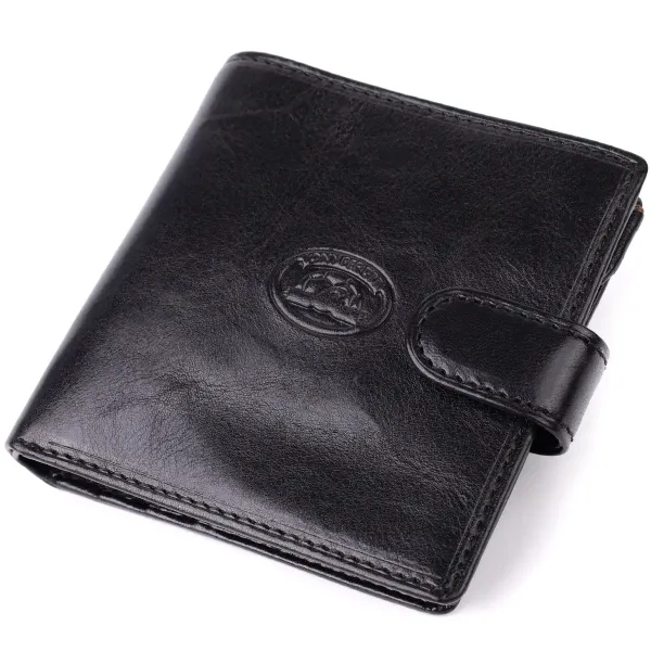 Стильний гаманець унісекс із глянсової натуральної шкіри Tony Perotti 20885_1 (1256 nero) Чорний