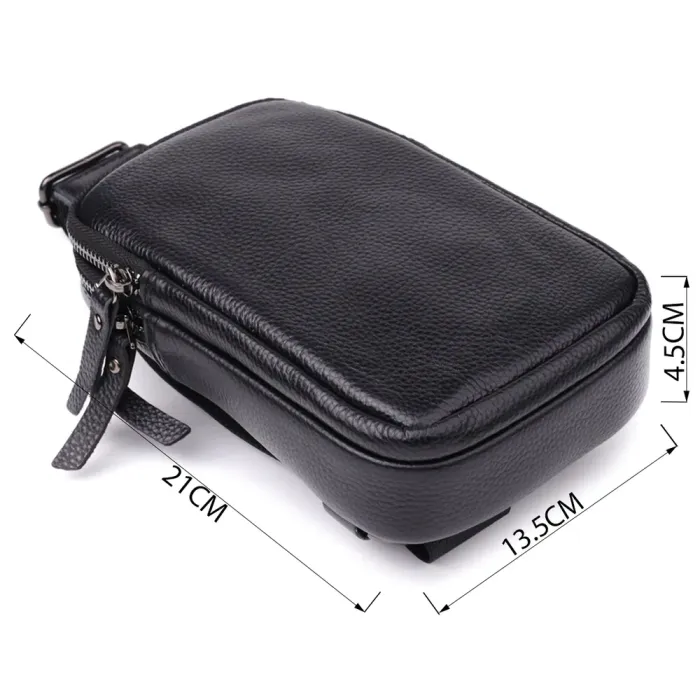 Сумка-слінг для чоловіків з натуральної шкіри Vintage 22955 Чорний