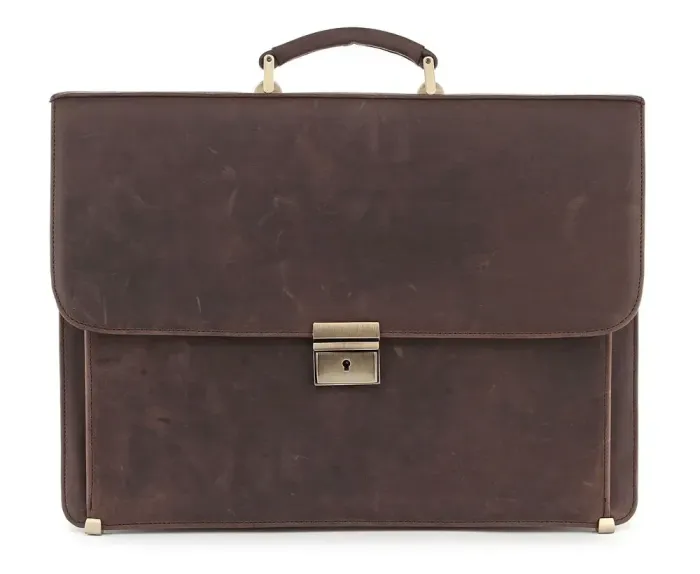 Портфель SHVIGEL 00754 із вінтажної шкіри Коричневий