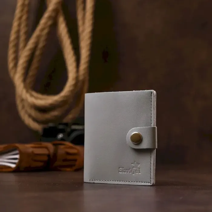 Практичний портмоне з натуральної шкіри Shvigel 16514 Сірий