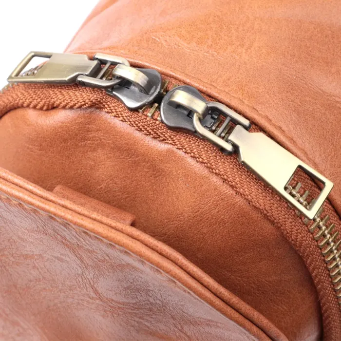 Цікава сумка через плече в модному кольорі з екошкіри Vintage 22793 Рудий