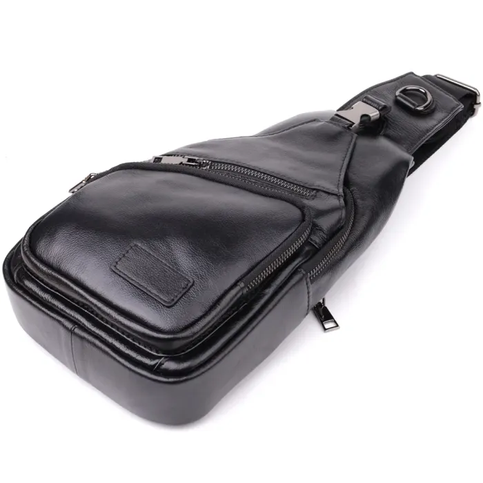 Чоловічі сумки через плече з натуральної шкіри Vintage 23048 Чорний