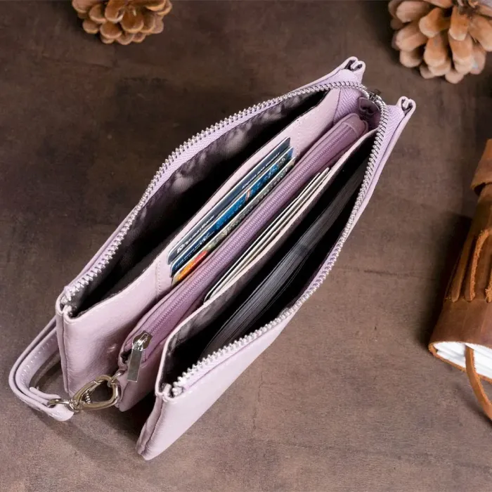 Місткий клатч на два відділення жіночий ST Leather 19247