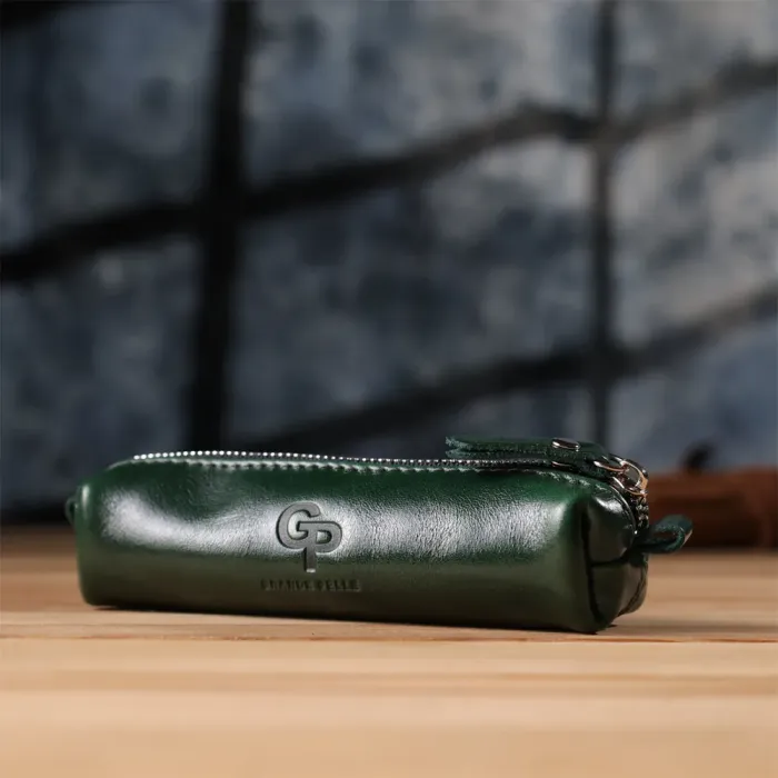 Практична ключниця з натуральної гладкої шкіри GRANDE PELLE 22943 Зелений