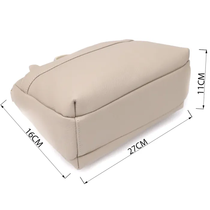 Елегантна жіноча сумка з натуральної шкіри з жорсткою основою Vintage 22985 Сірий