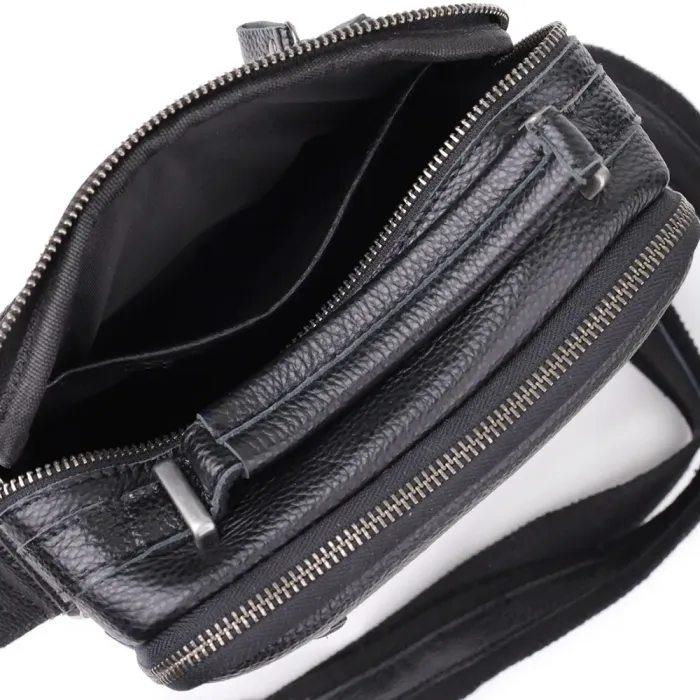 Ділова чоловіча сумка з ручкою для перенесення в руці з натуральної шкіри Vintage 23034 Чорний