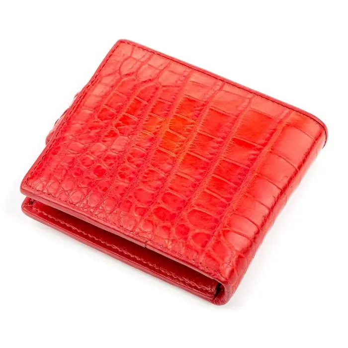 Портмоне жіноче CROCODILE LEATHER 18137 з натуральної шкіри крокодила Червоне