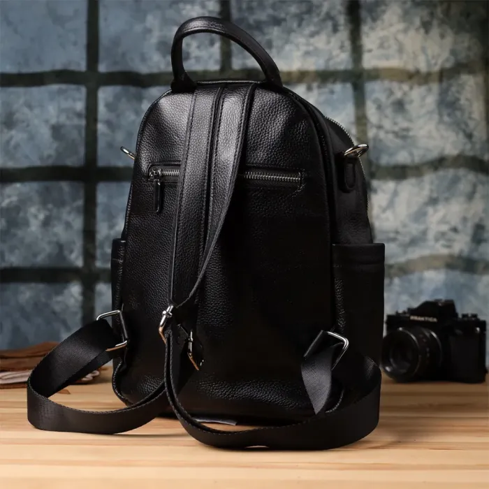 Надійний жіночий рюкзак з натуральної шкіри Vintage 23060 Чорний