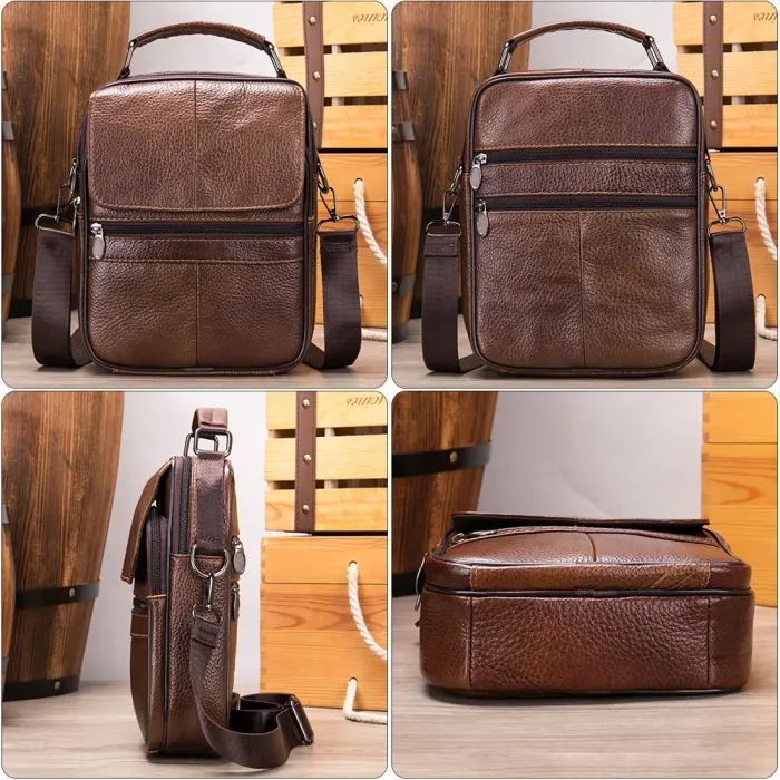Невелика шкіряна сумка Vintage 23160 Коричневий