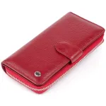 Вертикальний місткий гаманець зі шкіри ST Leather 19307 Бордовий