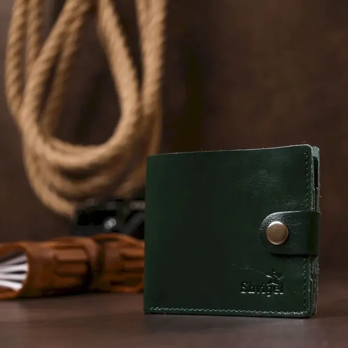 Универсальное кожаное портмоне Shvigel 16462 Зеленый