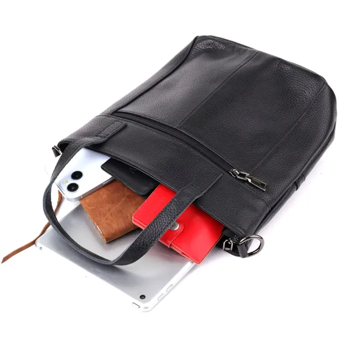 Унікальна сумка жіноча з натуральної шкіри Vintage 22993 Чорний