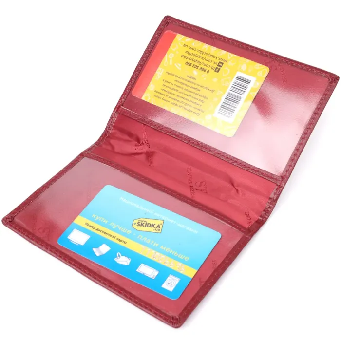 Красива обкладинка на паспорт універсального формату з натуральної шкіри ST Leather 23079 Чорний