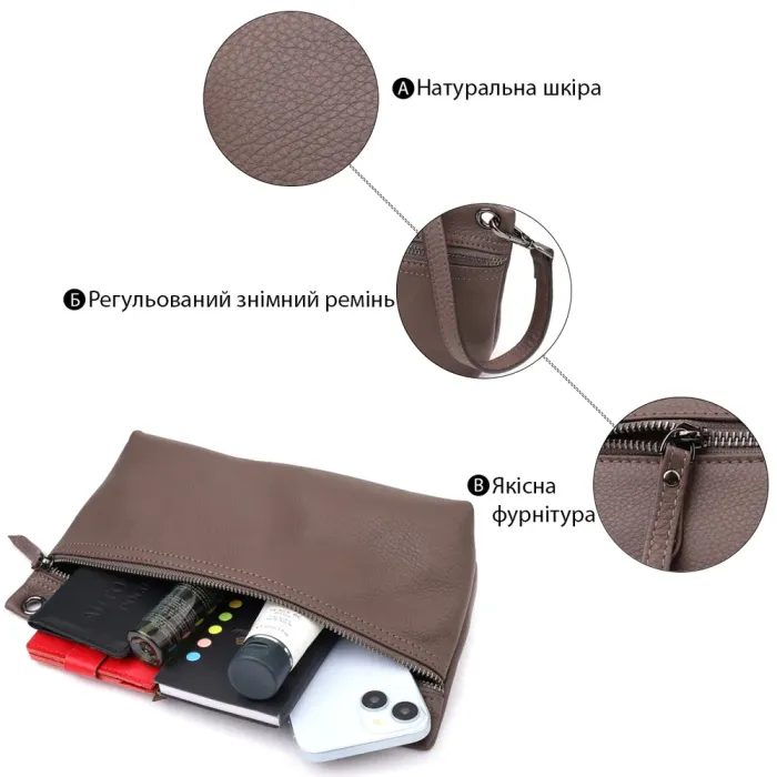 Зручна сумка жіноча на плече з натуральної шкіри Vintage 23006 Коричневий