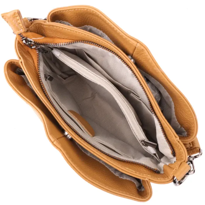 Елегантна сумка жіноча з натуральної шкіри Vintage 23008 Рудий