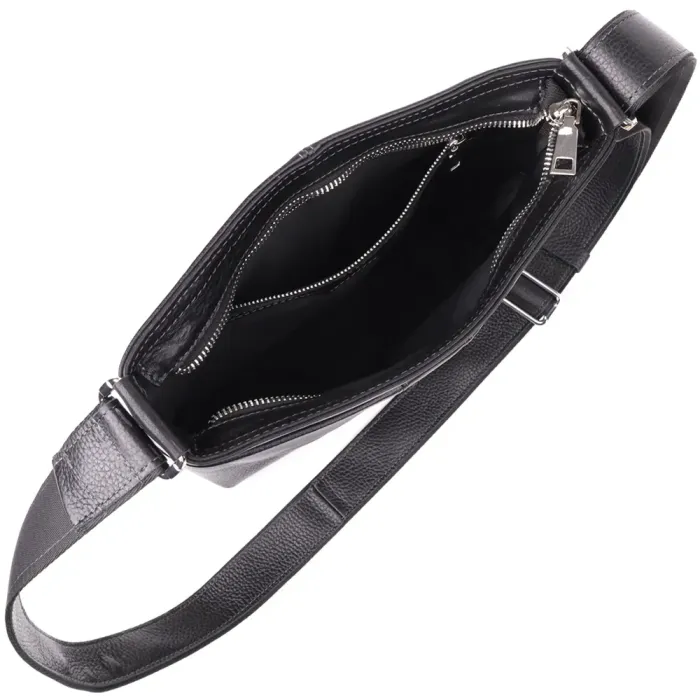 Красива сумка через плече для чоловіків із натуральної шкіри GRANDE PELLE 22883 Чорна