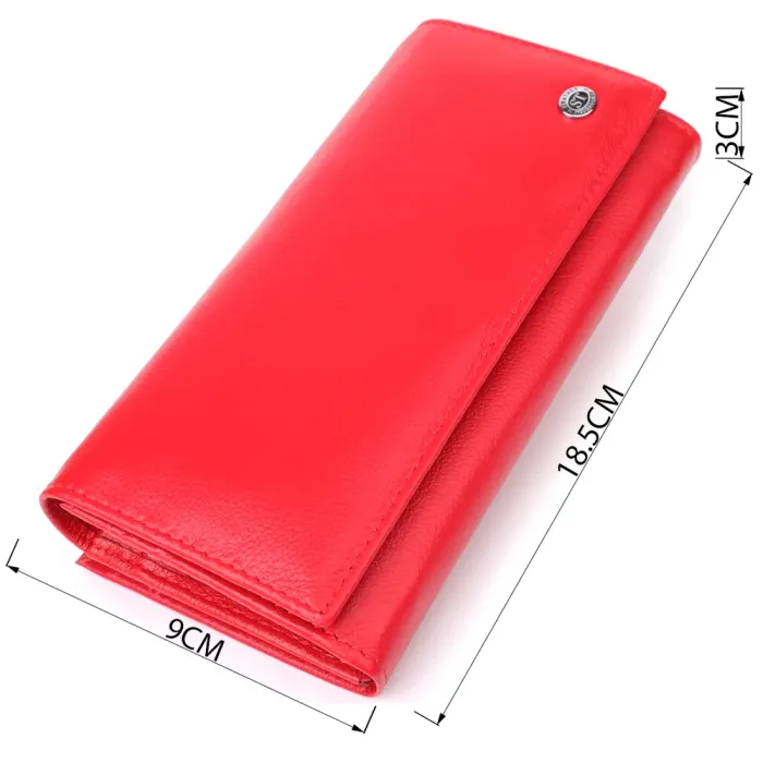 Красивий гаманець для жінок з монетницею із натуральної шкіри ST Leather 23105 Червоний