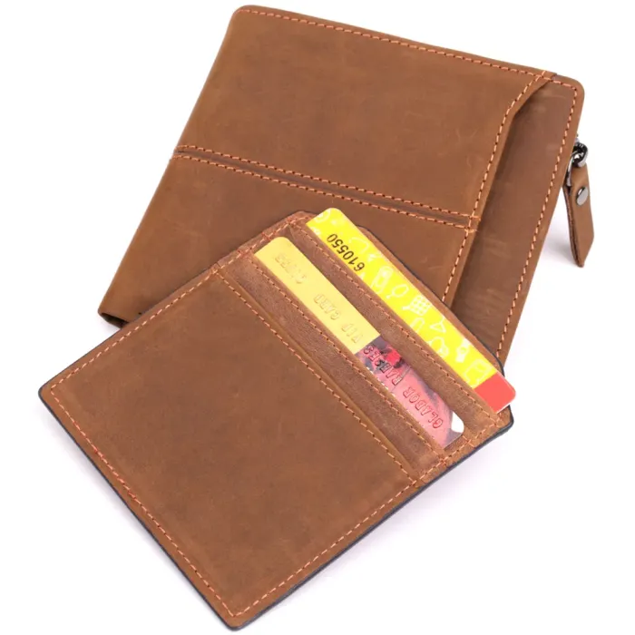 Практичний гаманець для чоловіків з натуральної шкіри 22856 Vintage Коричневий