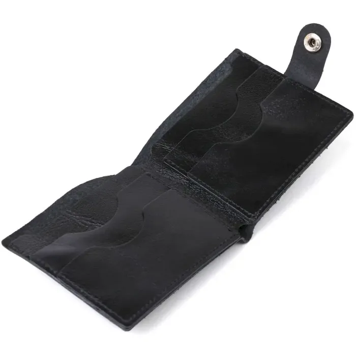 Невеликий шкіряний портмоне для чоловіків Shvigel 16460 Чорний