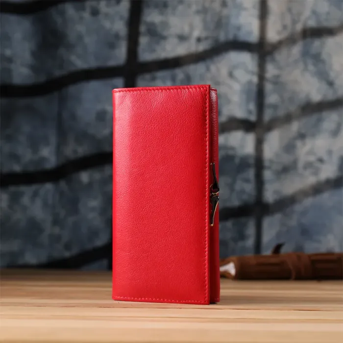 Красивий гаманець для жінок з монетницею із натуральної шкіри ST Leather 23105 Червоний