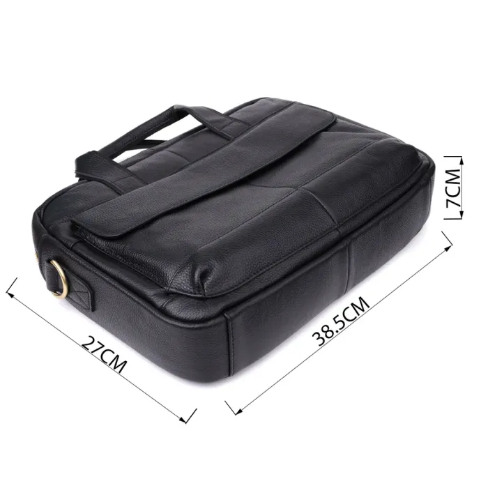 Практичний портфель для чоловіків з натуральної шкіри Vintage 23041 Чорний