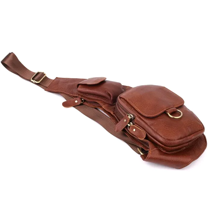 Чоловіча сумка через плече з натуральної шкіри Vintage 22960 Коричневий