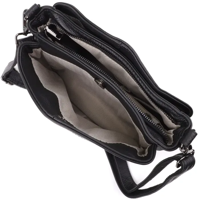 Сумка на плече з натуральної шкіри Vintage 23007 Чорний