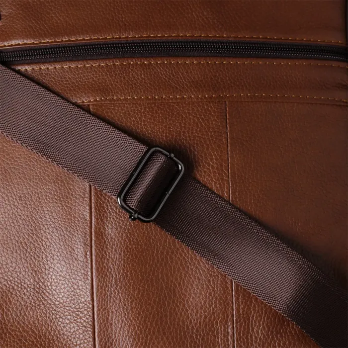 Сумка чоловіча з ручкою для перенесення в руці з натуральної шкіри Vintage 23031 Світло-коричневий