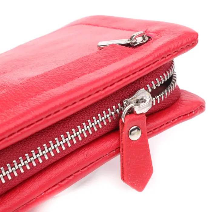 Практичний жіночий гаманець-клатч із відділенням під телефон із натуральної шкіри ST Leather 23100 Червоний