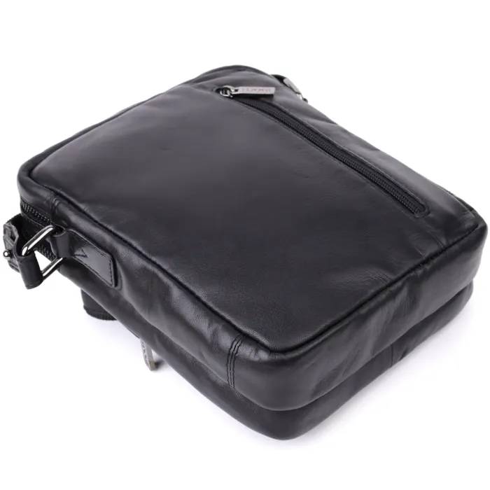 Стильна чоловіча сумка через плече з натуральної шкіри Tony Perotti 20882_1 (6047 nero) Чорний