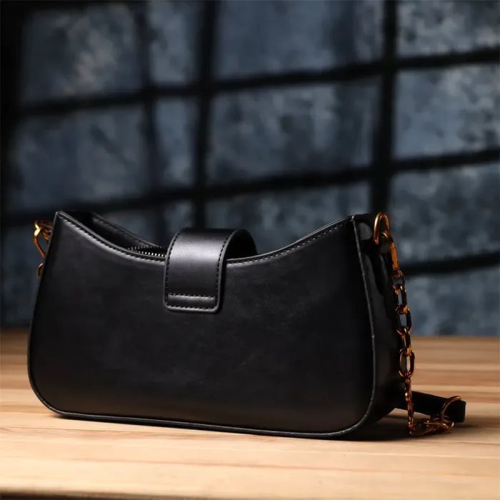 Жіноча елегантна сумка з екошкіри Vintage 15149 Чорний