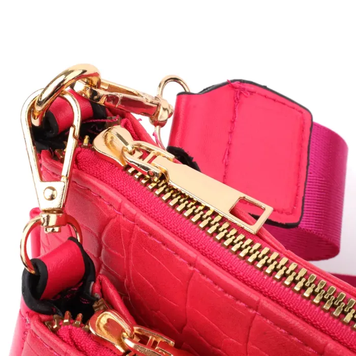 Жіночий зручний подвійний клатч із екошкіри Vintage 15136 Рожевий