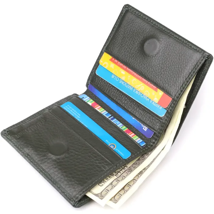 Жіночий гаманець на магніті з натуральної шкіри ST Leather 23093 Зелений