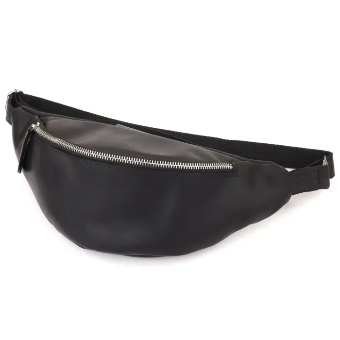 Надійна сумка бананка для чоловіків із вінтажної натуральної шкіри Shvigel 23138 Чорний