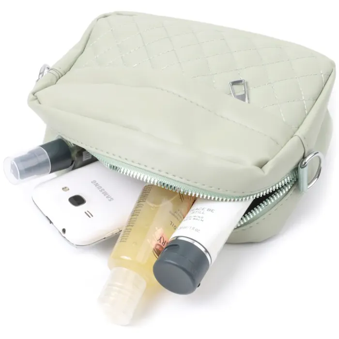 Стильна жіноча сумка крос-боді з монетницею з екошкіри Vintage 22797 Фісташковий