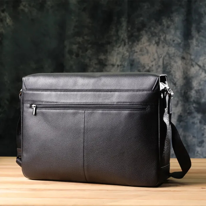 Чоловіча сумка-портфель для ноутбука із зернистої натуральної шкіри Tony Perotti 20864_1 (6036-38 nero) Чорний