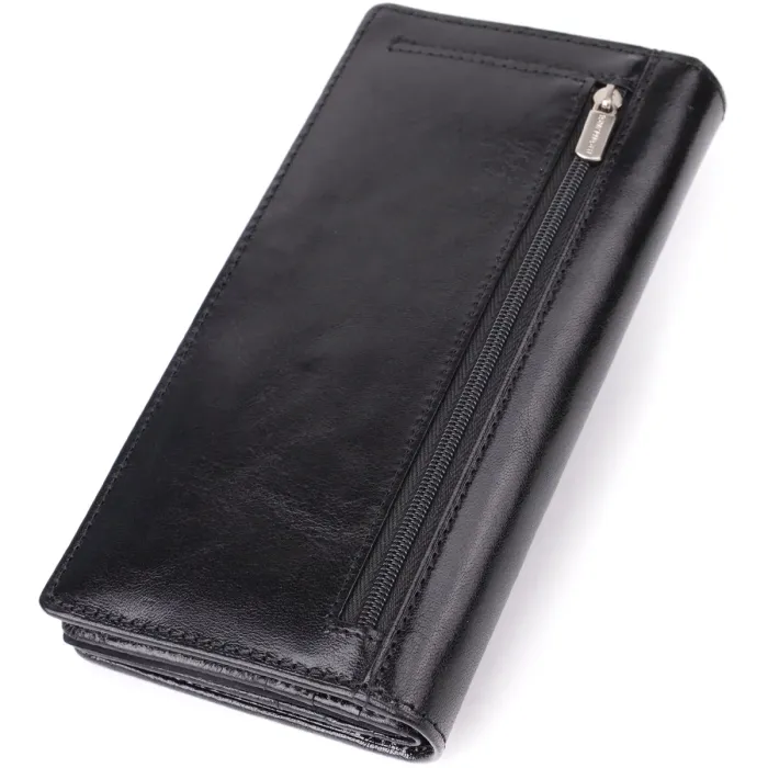 Красивий жіночий гаманець з натуральної глянсової шкіри Tony Perotti 20892_1 (1902 nero) Чорний