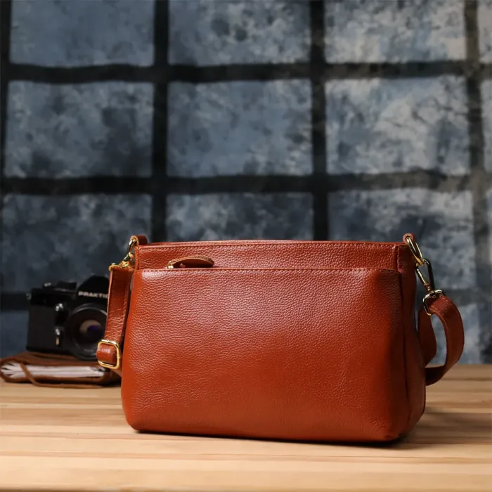 Жіноча сумка з натуральної шкіри з формостійким дном Vintage 22983 Коричневий