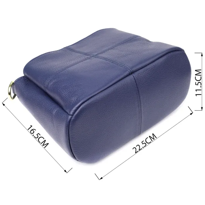 Жіноча сумка з натуральної шкіри з трьома відділеннями Vintage 22976 Синій