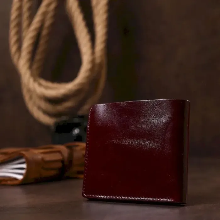 Кожаное стильное портмоне Shvigel 16442 Бордовый