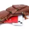 Зручна чоловіча сумка з великою кількістю кишень із натуральної шкіри Vintage 22963 Коричневий