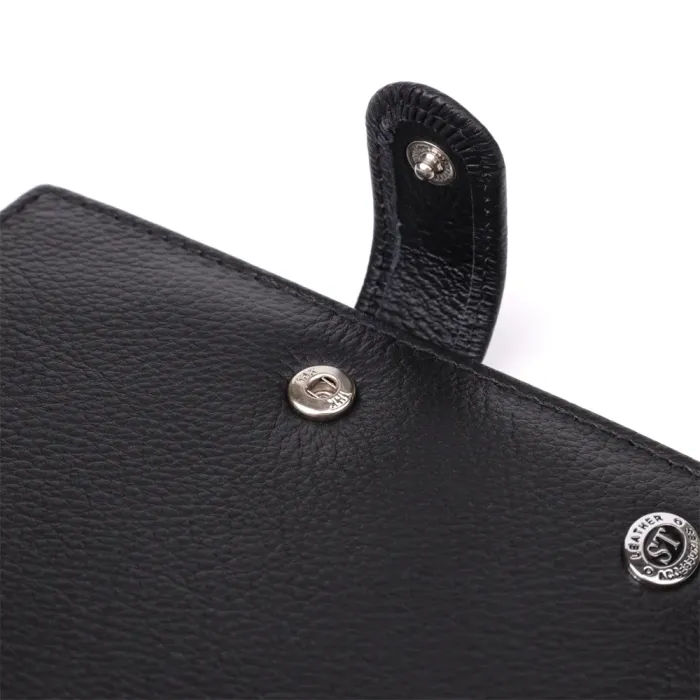 Містка обкладинка на документи унісекс з натуральної шкіри ST Leather 23116 Чорний
