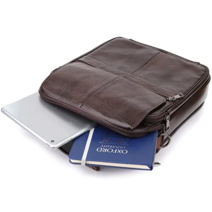 Ділова чоловіча сумка з натуральної шкіри Vintage 23027 Коричневий